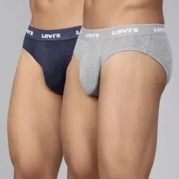 Levi's Dark Grey & Light Grey Cotton Regular Fit Briefs - Pack Of 2-image-36