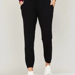 Fame Forever by Lifestyle Black Cotton Mid Rise Joggers-image-30