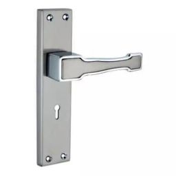 Harrison Collecte DE Chroma Tesla 1790 250 mm Mild Steel CP Matt Finsih Mortise Lock with Handle Complete Set-image-95