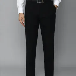 Louis Philippe Black Cotton Regular Fit Trousers-picture-8