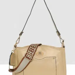 Esbeda Beige Solid Medium Shoulder Handbag-image-19