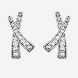 Kushal's Fashion Jewellery Rhodium-Plated Contemporary Zircon Studded Studs-picture-35