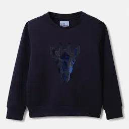 Blue Giraffe Boys Blue Printed Sweatshirt-image-83