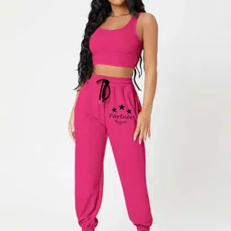 TABADTOD Women Mid-Rise Printed Relaxed Joggers-image-98