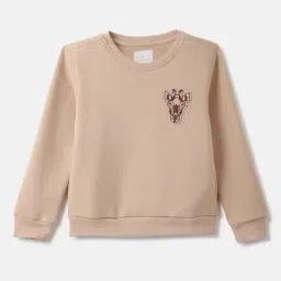 Blue Giraffe Boys Beige Solid Sweatshirt-image-80