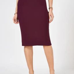 Annabelle by Pantaloons Maroon Solid Skirt-image-46
