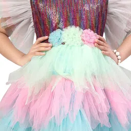 BAESD Flutter Sleeve Net Fit & Flare Dress image 3