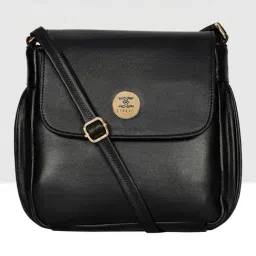 Esbeda Black Solid Medium Sling Handbag-image-68