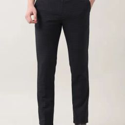 Arrow Blue Polyester Regular fit Checks Formal Trousers-image-38