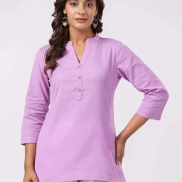 Piroh Lavender Cotton Kurta-image-19