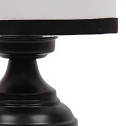 Devansh Cream-Coloured & Black Solid Traditional Table Lamp with Shade image 4