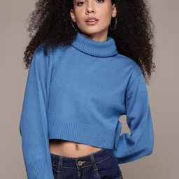 The Roadster Lifestyle Co. Turtle Neck Crop Pullover-59