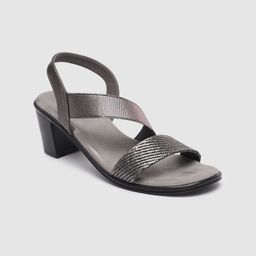 Inc 5 Textured Block Heels with Gunmetal Finish-15