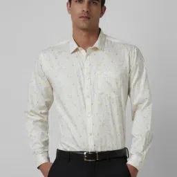Van Heusen Beige Cotton Slim Fit Printed Shirt-picture-37
