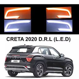 Auto Pearl Front LED DRL Fog Light with Matrix Turn Indicator Compatible For Hyundai Creta (Set of 2) image 2