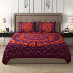 JaipurFabric Jam 100% Pure Cotton 180 TC Double Bedsheet with 2 Pillow Covers-image-54