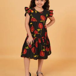 Creative Kid'S Girls Black Regular Fit Printed Dress-picture-23