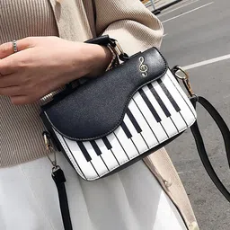 SYGA Striped Leather Structured Sling Bag-image-4