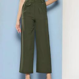Aarika Dark Green Straight Fit Pants-picture-33