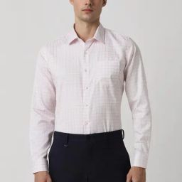 Van Heusen White Cotton Slim Fit Checks Shirt-image-38