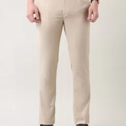 Arrow Grey Polyester Regular fit Solid Formal Trousers-image-81