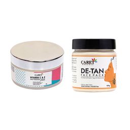 CARET ORGANIC Set Of 2 Vitamin C, E Daily Radiance Cream- 50g & De-Tan Face Pack-100g-18