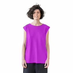 NOTWILD Women Solid Round Neck Cotton T-shirt-picture-41