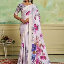 KAYOMMI Floral Pure Crepe Saree-image-92