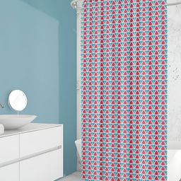 ArtzFolio Blue & Pink Printed Waterproof Shower Curtain-image-83