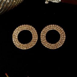 KPOP Gold-Plated Rhinestone Contemporary Studs-image-87
