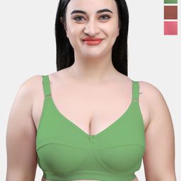 SKDREAMS Women Pack Of 3 Plus Size Full Coverage Non Padded T-shirt Bra-14