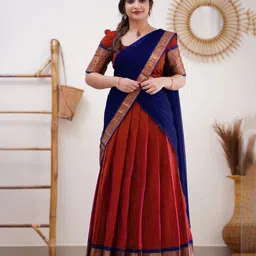 MANMOHITSAREE Woven Design Ready To Wear Lehenga & Blouse With Dupatta-picture-25