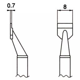 Hakko Soldering Iron Replacement Tip T8 Series 8 Φmm Inner Dia, T8-1006 (Set of 2)-5