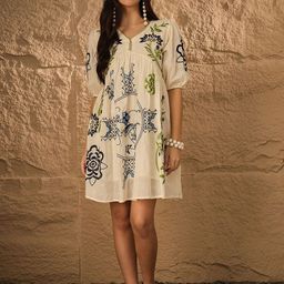 Orchid Blues Women Bohemian Embroidered Fit & Flare Dress-image-25