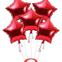 JOHRA (Pack of 5) 18 Inch Red Star Shaped Foil Balloon With Ribbon / Star Shape Balloons for Decoration / Birthday Balloons for Decoration - Red-picture-15