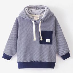 Ollypop Fleece Full Sleeves Hooded Sweatshirt Striped - Blue-image-20