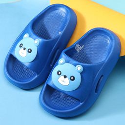 Babyoye Slip on Clogs Bear Applique - Blue-17