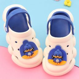 Oh! Pair Back Strap Closure Slip On Clogs with Applique - Blue-picture-27