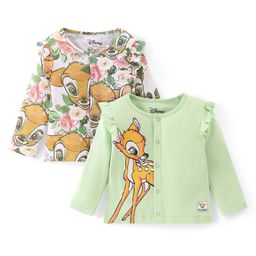 Babyoye Disney Interlock Cotton Knit Full Sleeves Front Open Jhablas with Bambi Graphics Pack of 2 - Multicolour-image-96