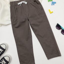 Milou Cotton Solid Pant - Brown-image-3