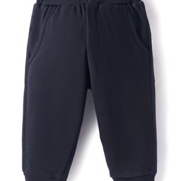 Zero Knit Full Length Solid Color Fleece & Woollen Bottom - Navy Blue-picture-8