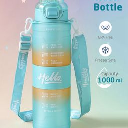 ZOE BPA Free Sports Water Bottle Sky Blue - 1000 ml-image-3