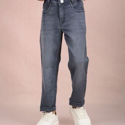 CRIMSOUNE CLUB Cotton Mild Washed Jeans - Grey-picture-14