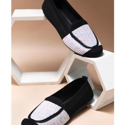 Shoetopia Textured Ballerinas - Black-image-91