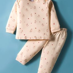 Tango Interlock Knit Full Sleeves Co-ords Night Suit with Bunny Print - Cream-picture-16