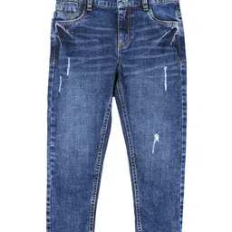 Under Fourteen Only Mild Washed & Distressed Jeans - Blue-picture-11