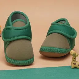 Neska Moda Colour Blocked Velcro Closure Booties - Green-picture-10