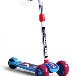 Babyhug Marvel Avengers Captain America Kids 3 Wheel Scooter with Smart Led Wheels- Blue| Compact Fold| Lean-to-Steer| Toy for 3 to 14 years Boys & Girls| Activity Gifting Option| 50kg Capacity-picture-15