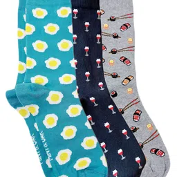 Mint & Oak Men Pack Of 3 Printed Above Ankle-Length Socks-picture-15