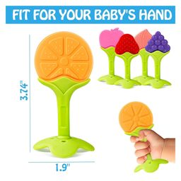 Joy Buzz Rattle Teether & Teether Combo | BPA-Free Silicone Rattle Teether & Teething Toy- Pack of 2 (Blue & Red) image 3